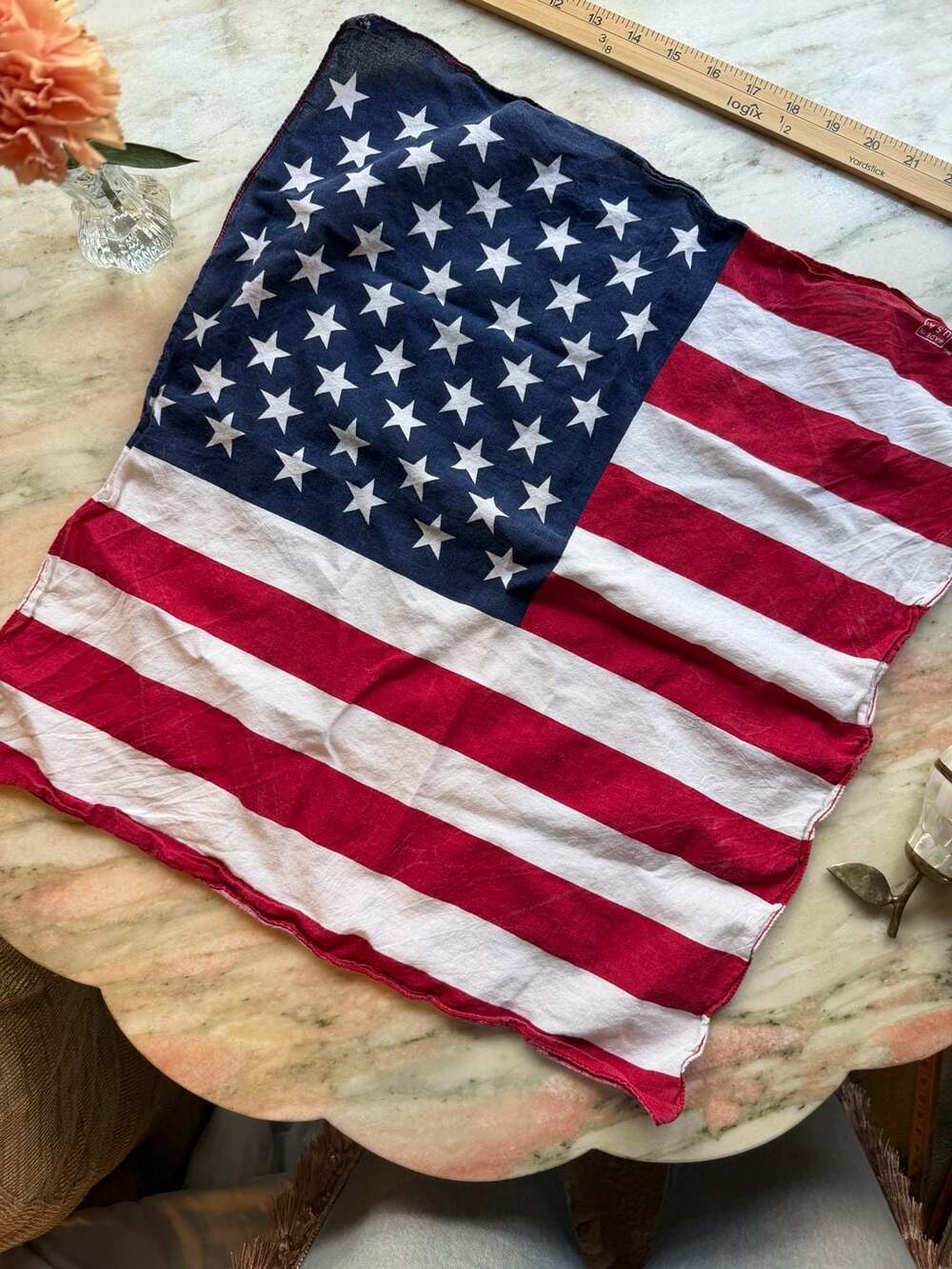 Paris Accessories Inc. Vintage USA Flag Pattern Cotton Bandana